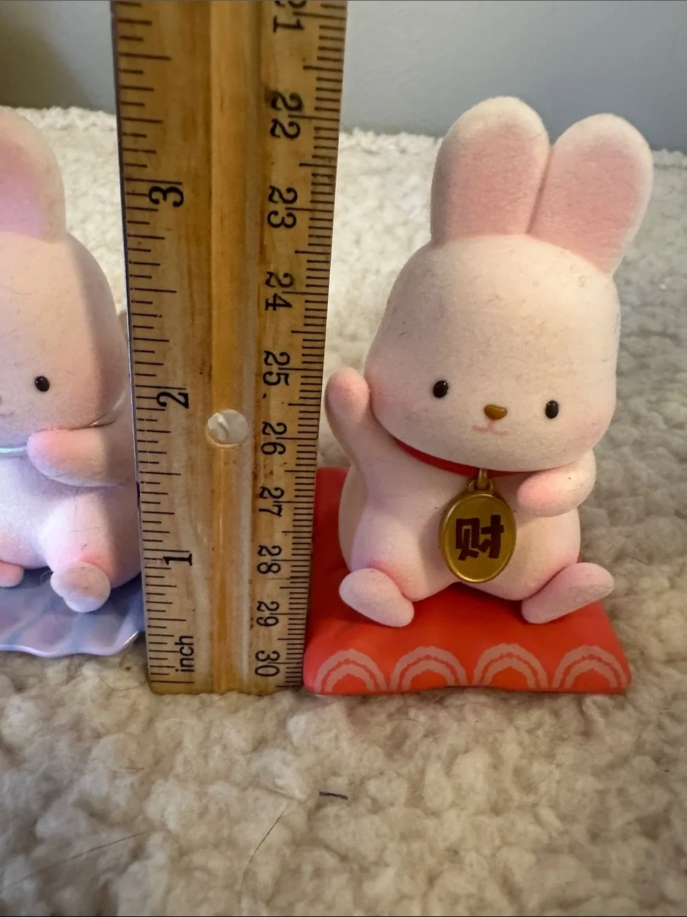 Funism Momo Pink Bunny Figurine Set - Decorative Collectible pre-owned